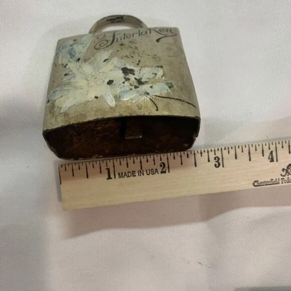Vintage‎ Interlaken Swiss Cow Or Goat Bell Metal 3